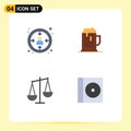 4 Universal Flat Icons Set for Web and Mobile Applications centricity, balance, user, celebrate, finance