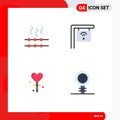 4 Universal Flat Icons Set for Web and Mobile Applications food, valentine, cafe, heart, chemistry