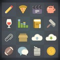 Universal Flat Icons for Web and Mobile Set 5 Royalty Free Stock Photo