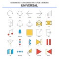 Universal Flat Line Icon Set - Business Concept Icons Design Royalty Free Stock Photo