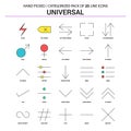 Universal Flat Line Icon Set - Business Concept Icons Design Royalty Free Stock Photo