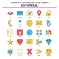 Universal Flat Line Icon Set - Business Concept Icons Design Royalty Free Stock Photo