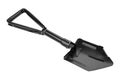 Universal folding camping shovel, black engineer shovel, on a white background