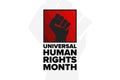 Universal Human Rights Month. Holiday concept. Template for background, banner, card, poster with text inscription