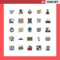 Universal Icon Symbols Group of 25 Modern Filled line Flat Colors of money, growth, bird, earnings, drum
