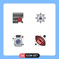 Universal Icon Symbols Group of 4 Modern Filledline Flat Colors of analysis, employee, chart, direction, person