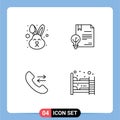 Universal Icon Symbols Group of 4 Modern Filledline Flat Colors of animal, answer, face, digital, contact us