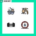 Universal Icon Symbols Group of 4 Modern Filledline Flat Colors of baby, seo, shower, pasta, user