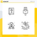 Universal Icon Symbols Group of 4 Modern Filledline Flat Colors of bible, partnership, religion, creative, hands