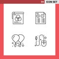 Universal Icon Symbols Group of 4 Modern Filledline Flat Colors of brusher, fly, fly, plus, computer Royalty Free Stock Photo