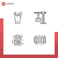 Universal Icon Symbols Group of 4 Modern Filledline Flat Colors of juice, candy jar, spring, delivery, food Royalty Free Stock Photo