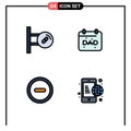 Universal Icon Symbols Group of 4 Modern Filledline Flat Colors of medical, minus, medicine, father, business