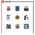 Universal Icon Symbols Group of 9 Modern Filledline Flat Colors of target, platform, business, developer, api