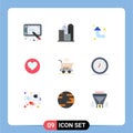 Universal Icon Symbols Group of 9 Modern Flat Colors of alarm, wifi, left, cart, cack Royalty Free Stock Photo
