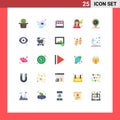 Set of 25 Modern UI Icons Symbols Signs for biology, map, shop, location, communication