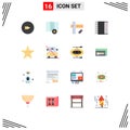 Universal Icon Symbols Group of 16 Modern Flat Colors of car, face, geometry, fable, instrument