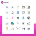 Universal Icon Symbols Group of 25 Modern Flat Colors of coffin, smart, hand, monitor, dashboard