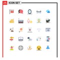 Universal Icon Symbols Group of 25 Modern Flat Colors of coin, weather, mirror, snow, glasses Royalty Free Stock Photo