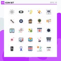 Universal Icon Symbols Group of 25 Modern Flat Colors of customer, network, protection, database, shopping advertisement