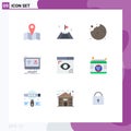 Universal Icon Symbols Group of 9 Modern Flat Colors of development, coding, cookie, smart, monitor