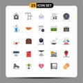 Universal Icon Symbols Group of 25 Modern Flat Colors of event, board, business, billboard, advertisement Royalty Free Stock Photo