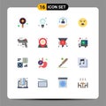 Universal Icon Symbols Group of 16 Modern Flat Colors of feeling, emotion, iot, emoji, plant