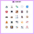 Universal Icon Symbols Group of 25 Modern Flat Colors of gene, chromosome, exchange, money, finance