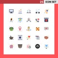 Universal Icon Symbols Group of 25 Modern Flat Colors of graph, lifecycle, party, life, mom Royalty Free Stock Photo