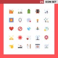 Universal Icon Symbols Group of 25 Modern Flat Colors of hospital, ambulance, electric, wardrobe, interior