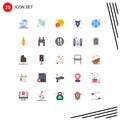 Universal Icon Symbols Group of 25 Modern Flat Colors of information, data, discount, electricity, power