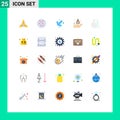 Universal Icon Symbols Group of 25 Modern Flat Colors of life, energy, budget, lab, chemicals