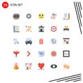 Universal Icon Symbols Group of 25 Modern Flat Colors of notepad, note pad, emot, jotter, female