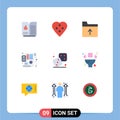 Universal Icon Symbols Group of 9 Modern Flat Colors of play, dices, folder, competition, financial Royalty Free Stock Photo