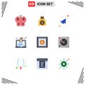 Set of 9 Modern UI Icons Symbols Signs for product, box, email, money, economy