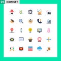 Universal Icon Symbols Group of 25 Modern Flat Colors of product, chart, hr, business, risk