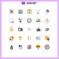 Universal Icon Symbols Group of 25 Modern Flat Colors of satellite, broadcasting, garland, broadcast, necklace