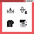 Universal Icon Symbols Group of Modern Solid Glyphs of agreement, documents, diplomacy, lock, office Royalty Free Stock Photo