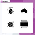 Universal Icon Symbols Group of Modern Solid Glyphs of computer, play, australian, map, sound Royalty Free Stock Photo