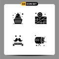 Universal Icon Symbols Group of Modern Solid Glyphs of cream, fathers, sweets, management, drum Royalty Free Stock Photo