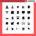 Universal Icon Symbols Group of 25 Modern Solid Glyphs of creative, juice, hotel, fruit, sucess