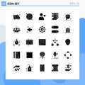 Universal Icon Symbols Group of 25 Modern Solid Glyphs of drink, water, friend, coconut, share