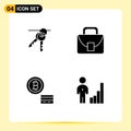 Universal Icon Symbols Group of Modern Solid Glyphs of hotel, card, keys, logistic, analytics