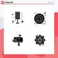 Universal Icon Symbols Group of Modern Solid Glyphs of light, shooting, lamp, ambition, mail Royalty Free Stock Photo