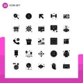 Universal Icon Symbols Group of 25 Modern Solid Glyphs of weight, gym, person, fitness, up