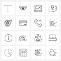 16 Universal Icons Pixel Perfect Symbols of arrow, focus, analytics, dart focus, location