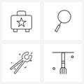 4 Universal Icons Pixel Perfect Symbols of bag, tools, star, glass
