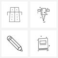 4 Universal Icons Pixel Perfect Symbols of bridge, create, smart, work, education