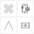 4 Universal Icons Pixel Perfect Symbols of Chinese new year, direction, calendar, mobile phone, dollar