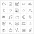 25 Universal Icons Pixel Perfect Symbols of Christmas, Christmas tree, Christmas, home, full