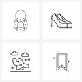 4 Universal Icons Pixel Perfect Symbols of combination, airplane, security, shoe, flight